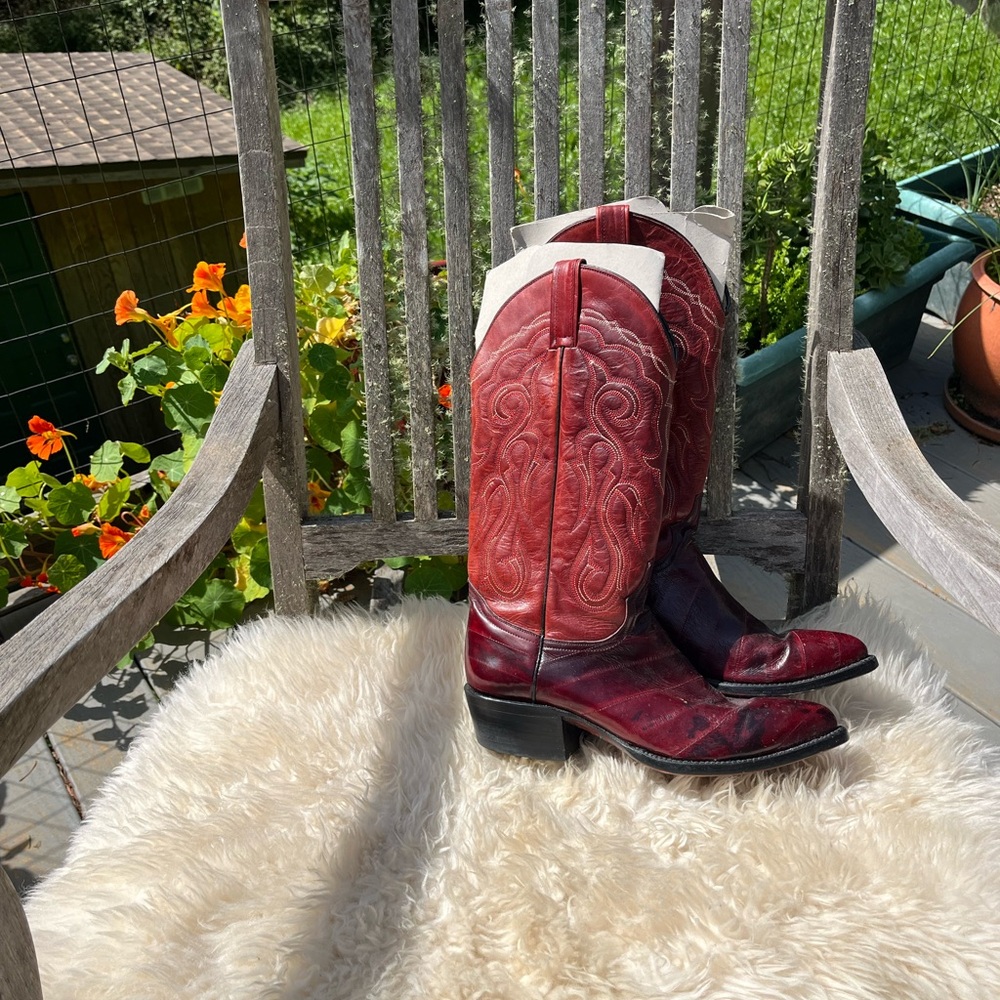 Red Durango leather western boots